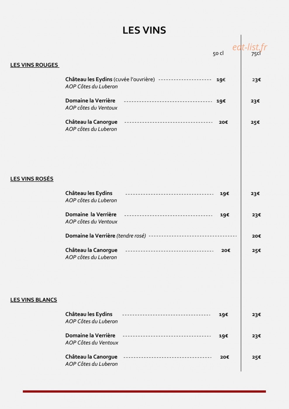 Bistrot Le Terrail — carte page 2