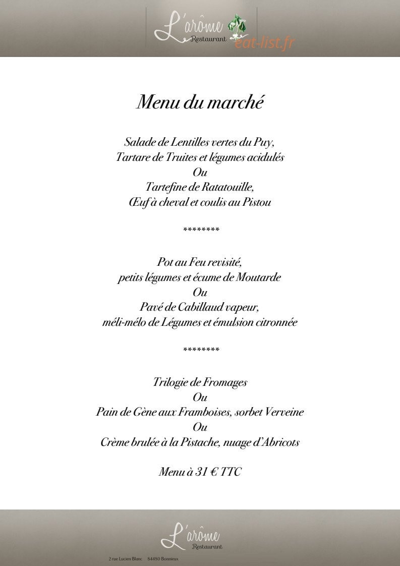 L'arôme — carte page 2