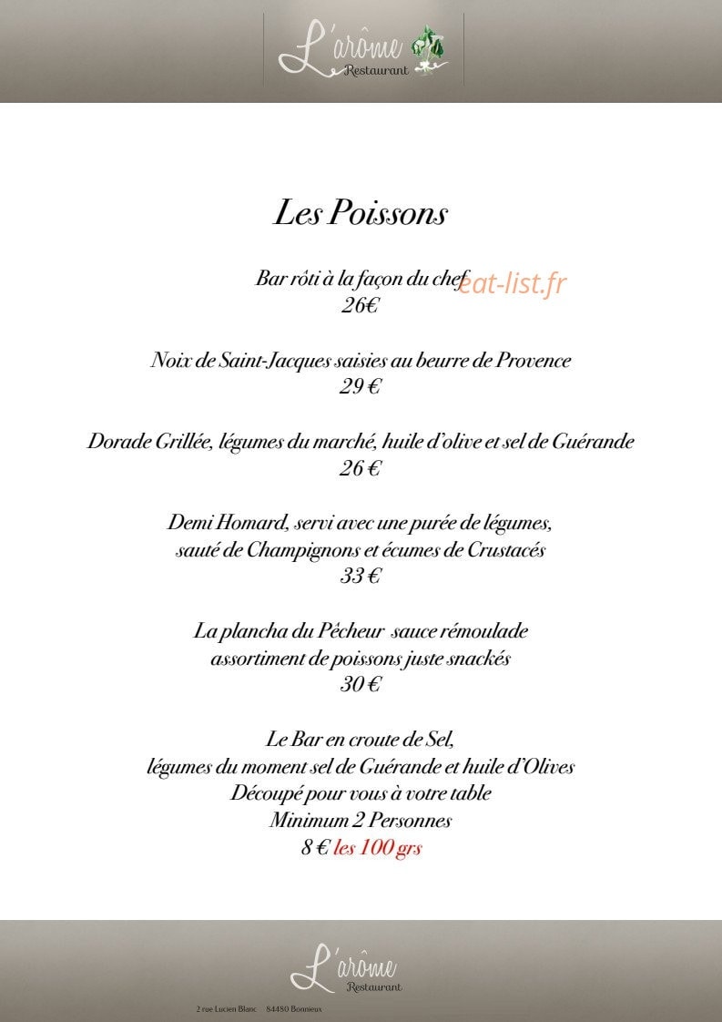 L'arôme — carte page 6