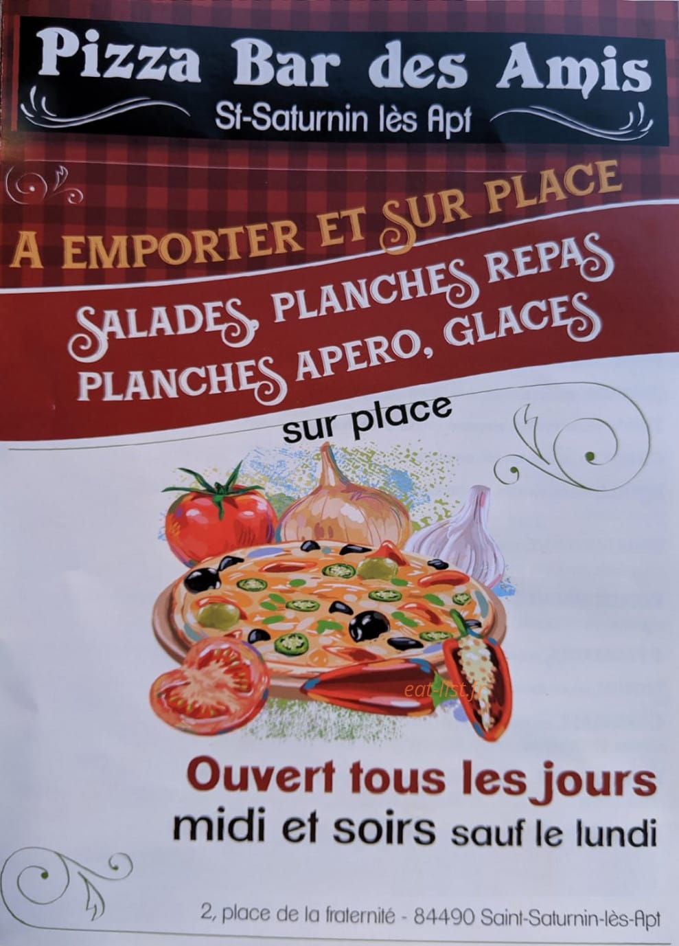 Bar Des Amis — carte page 1