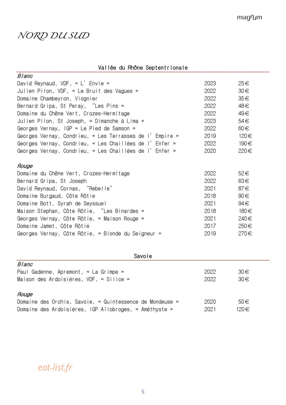 Magnum — carte page 6