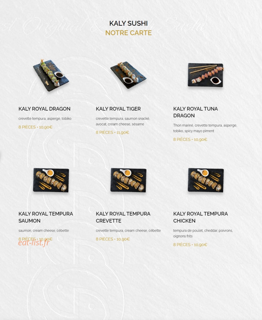 Kaly Sushi — carte page 15