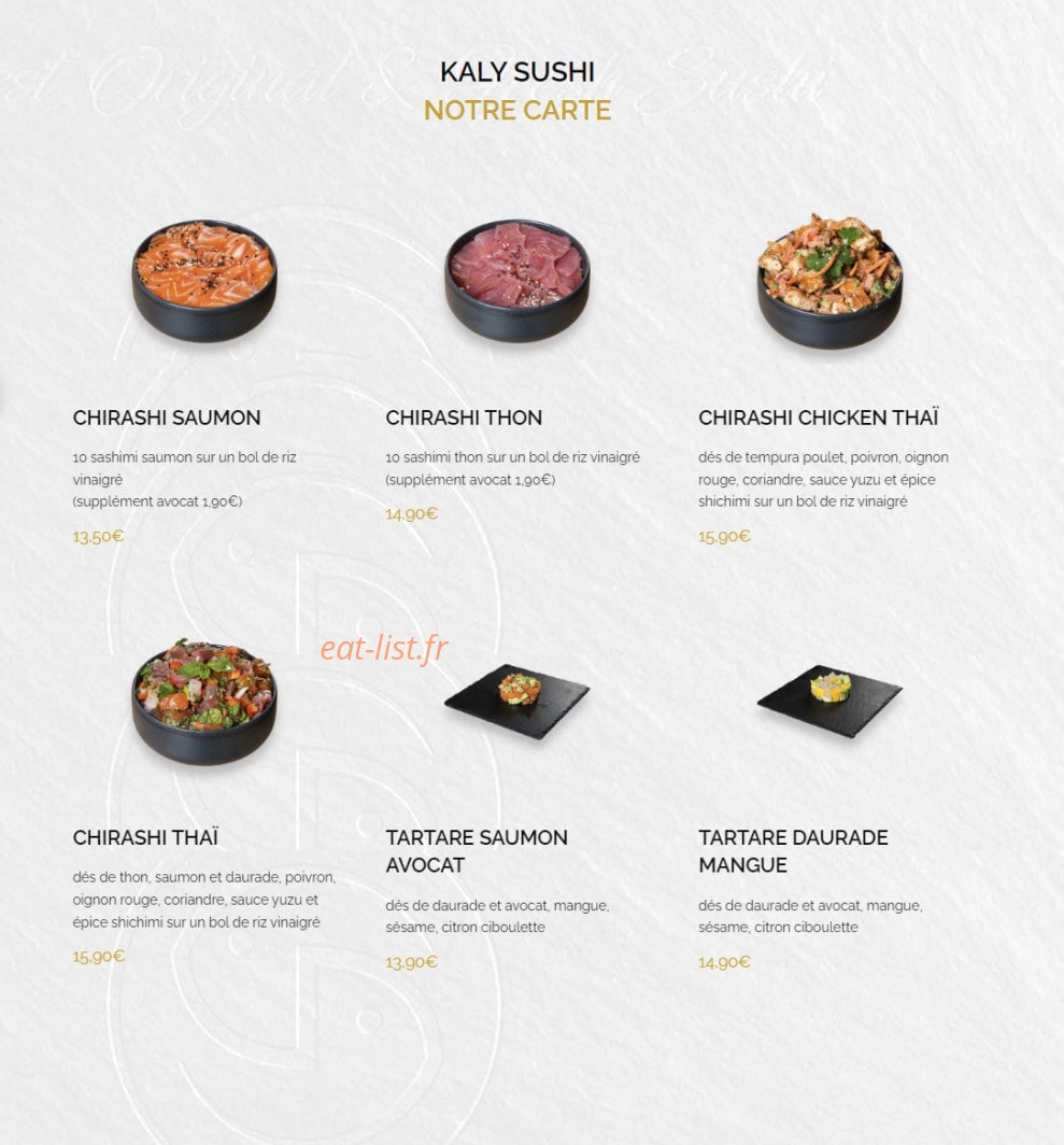 Kaly Sushi — carte page 9