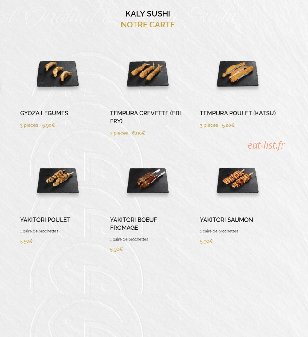 Kaly Sushi — carte page 7