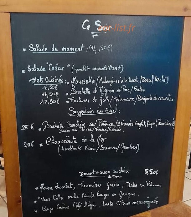 La p'Ose — carte page 1