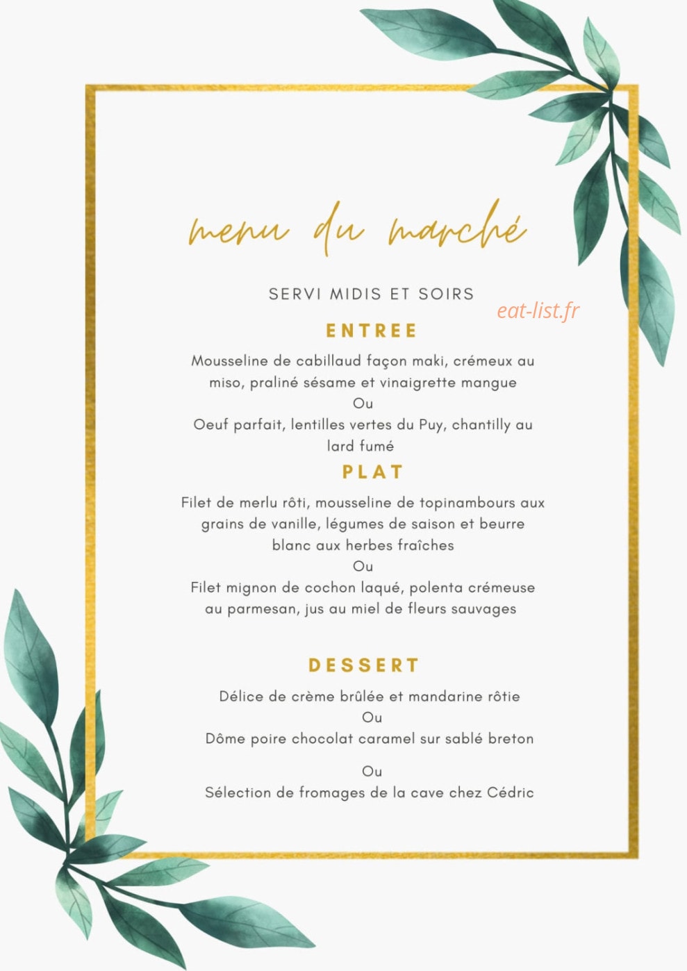Le Petit Pois — carte page 1