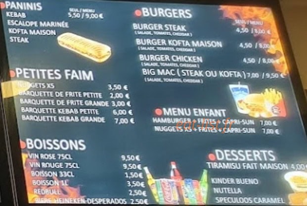 My kebab — carte page 3
