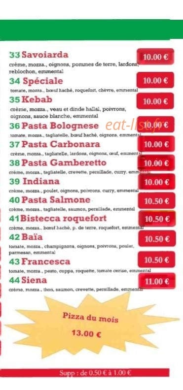 Azzurro pizza — carte page 4