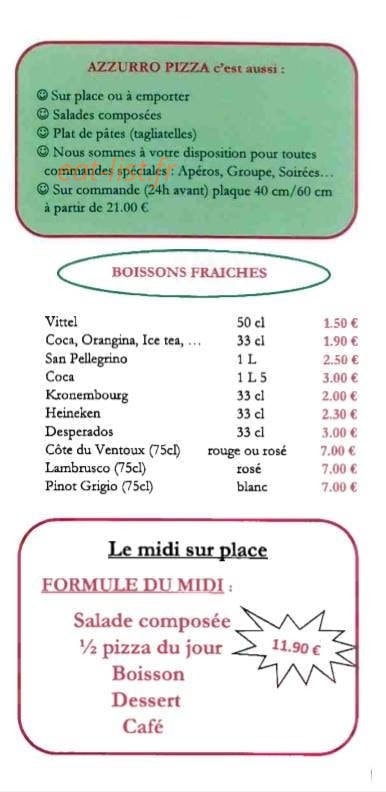 Azzurro pizza — carte page 5