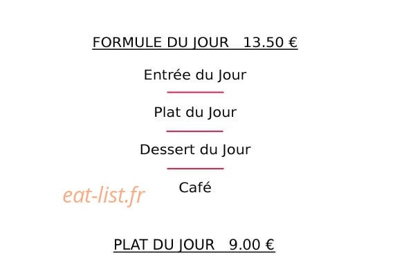 La table d'Andrea — carte page 1