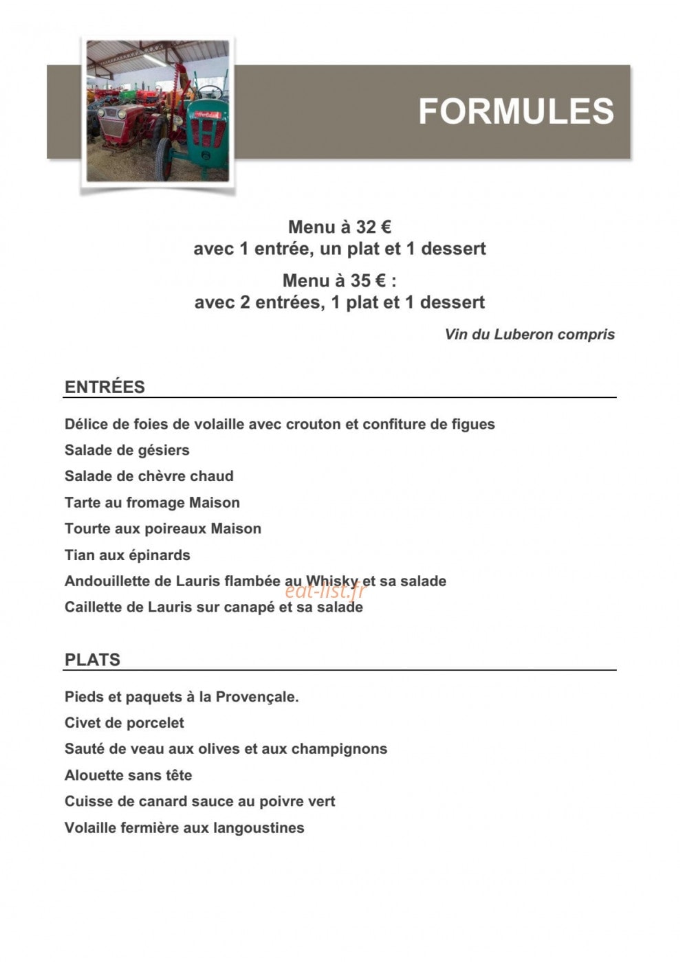 Auberge la bastide neuve — carte page 3