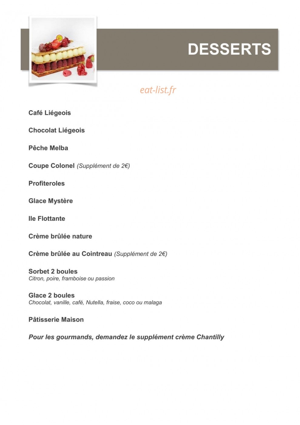 Auberge la bastide neuve — carte page 4