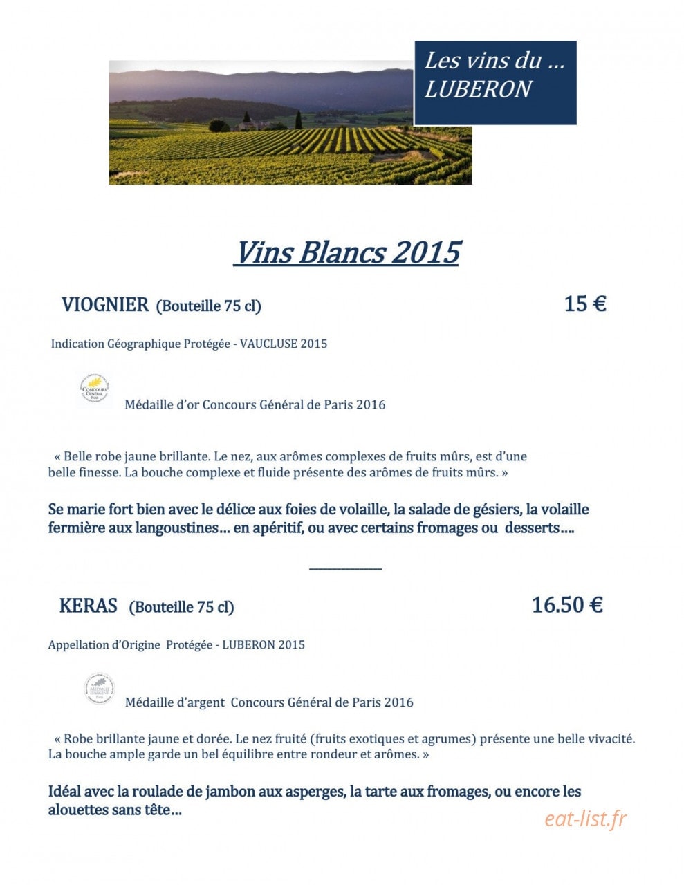 Auberge la bastide neuve — carte page 6