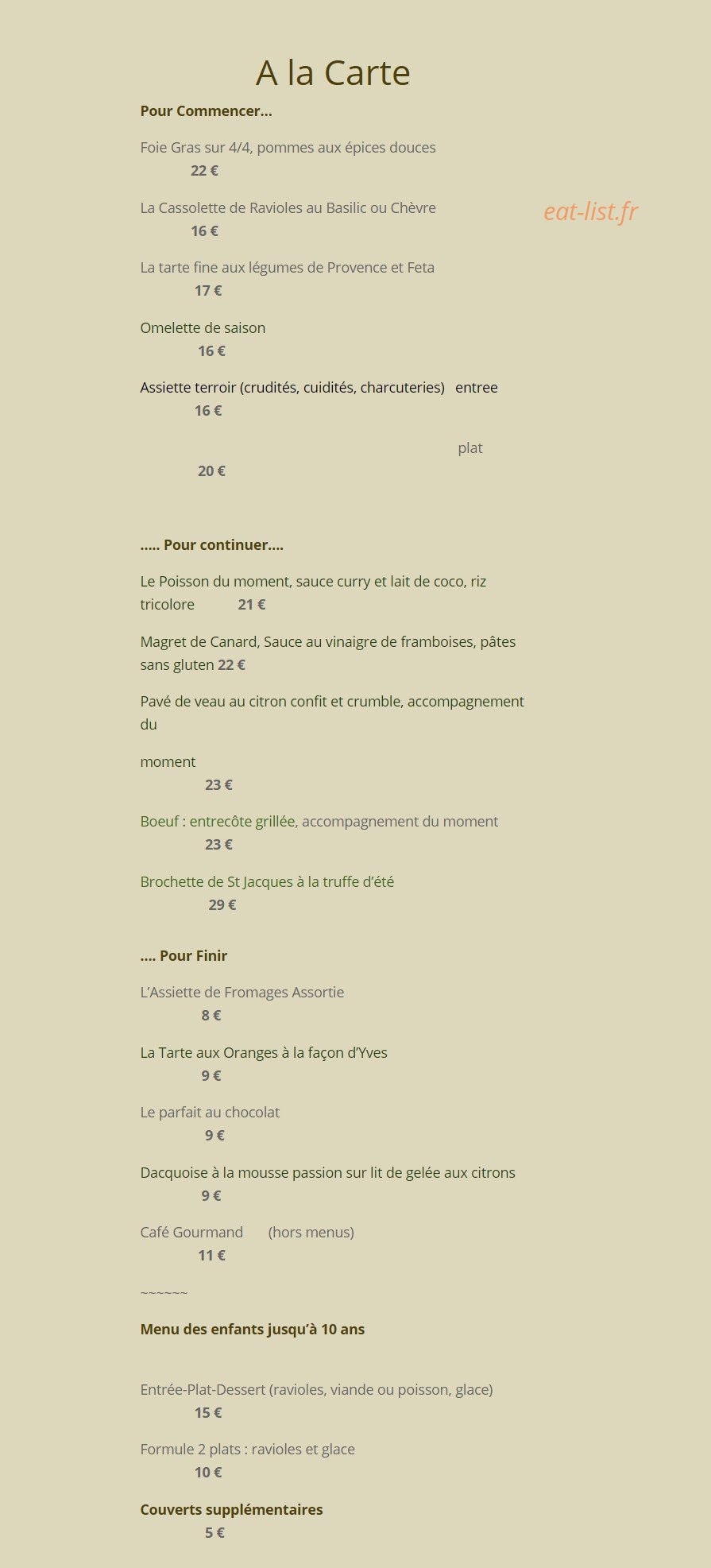 Le Manoir — carte page 2