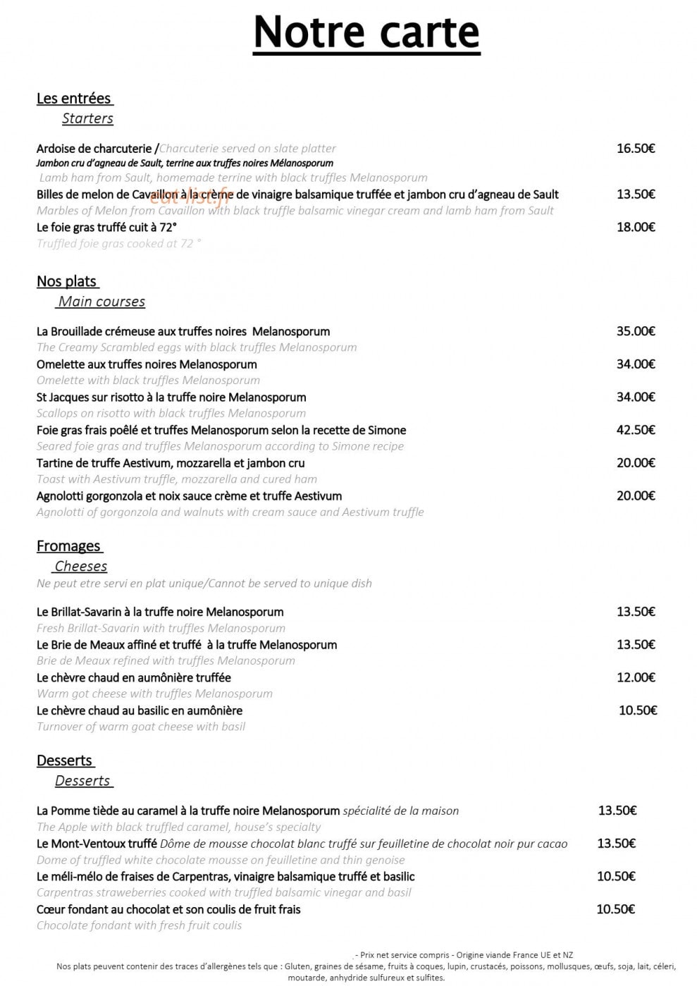 La Cantine Des Gourmets — carte page 2