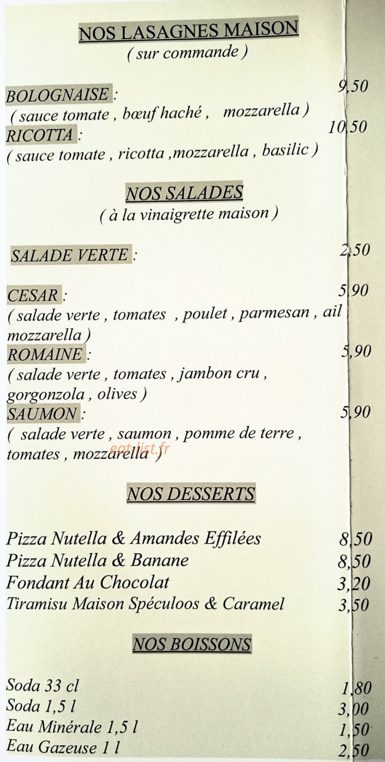 Pizza Basta — carte page 5
