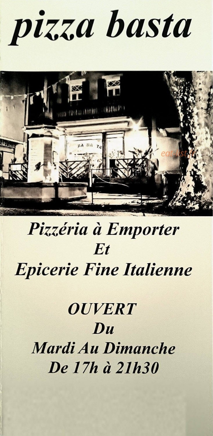 Pizza Basta — carte page 1