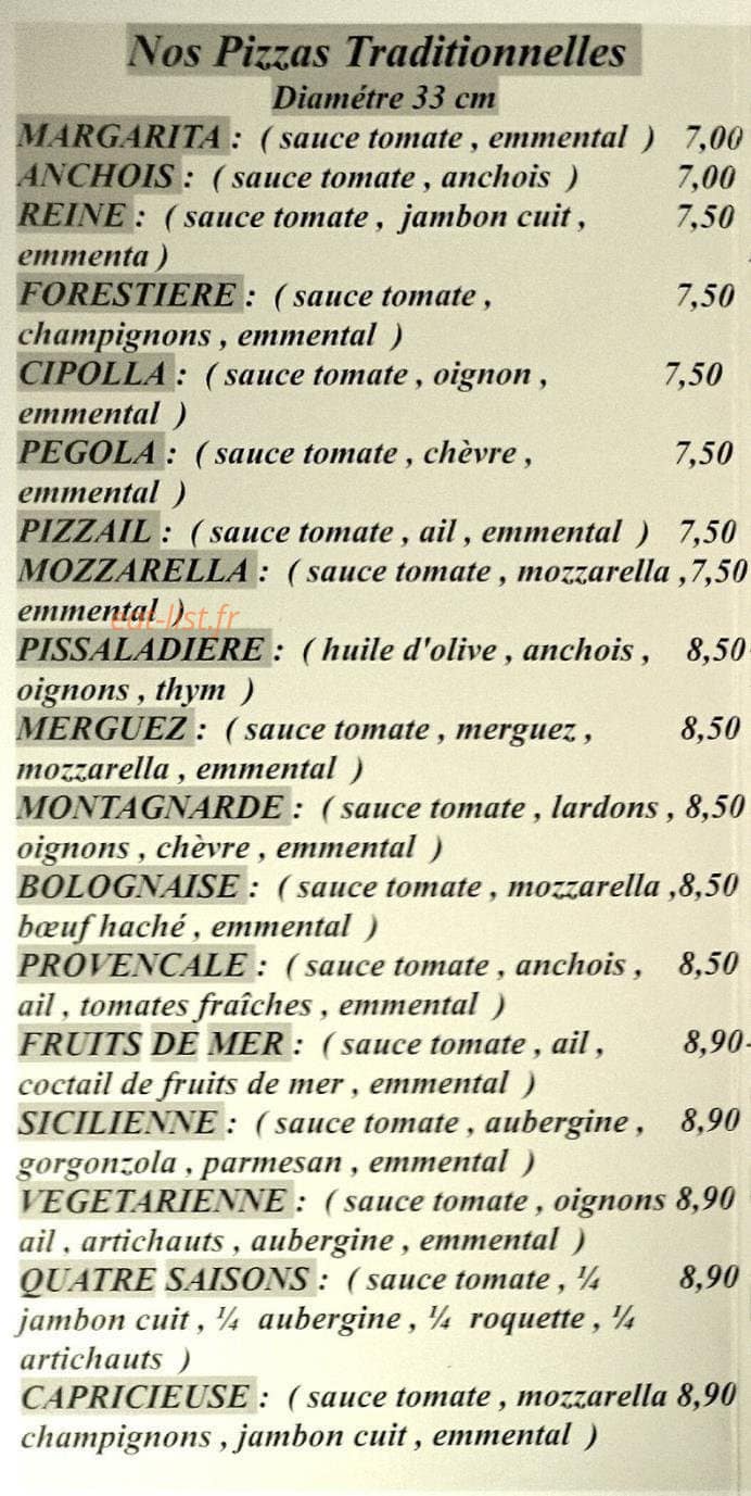 Pizza Basta — carte page 2