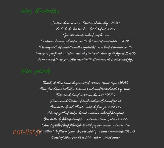 Les P'tits Bonheurs — carte page 2