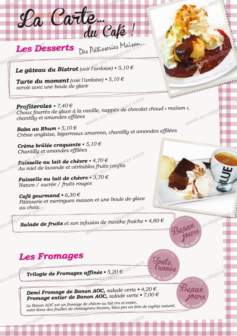 Café des Poulivets — carte page 5