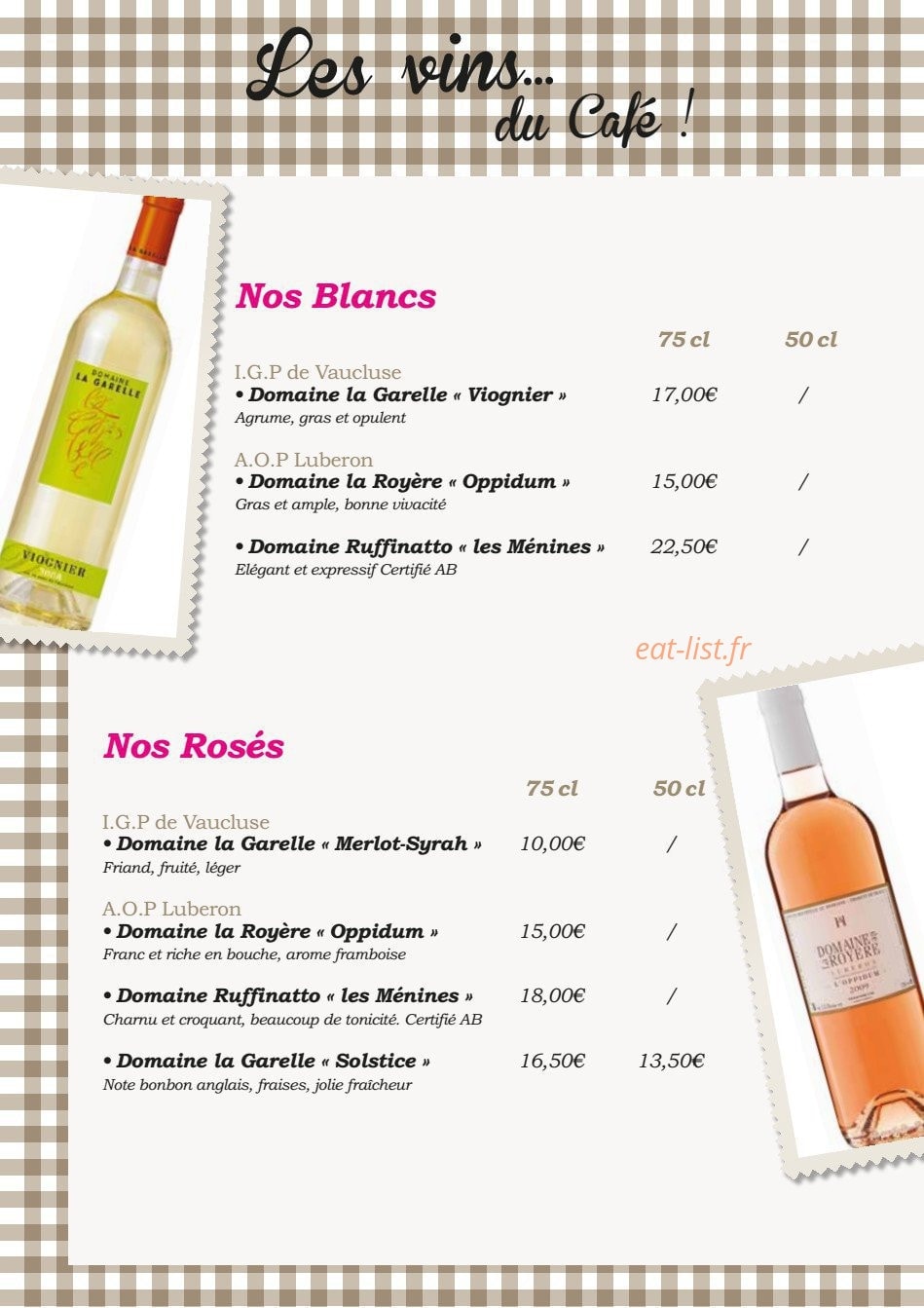 Café des Poulivets — carte page 8