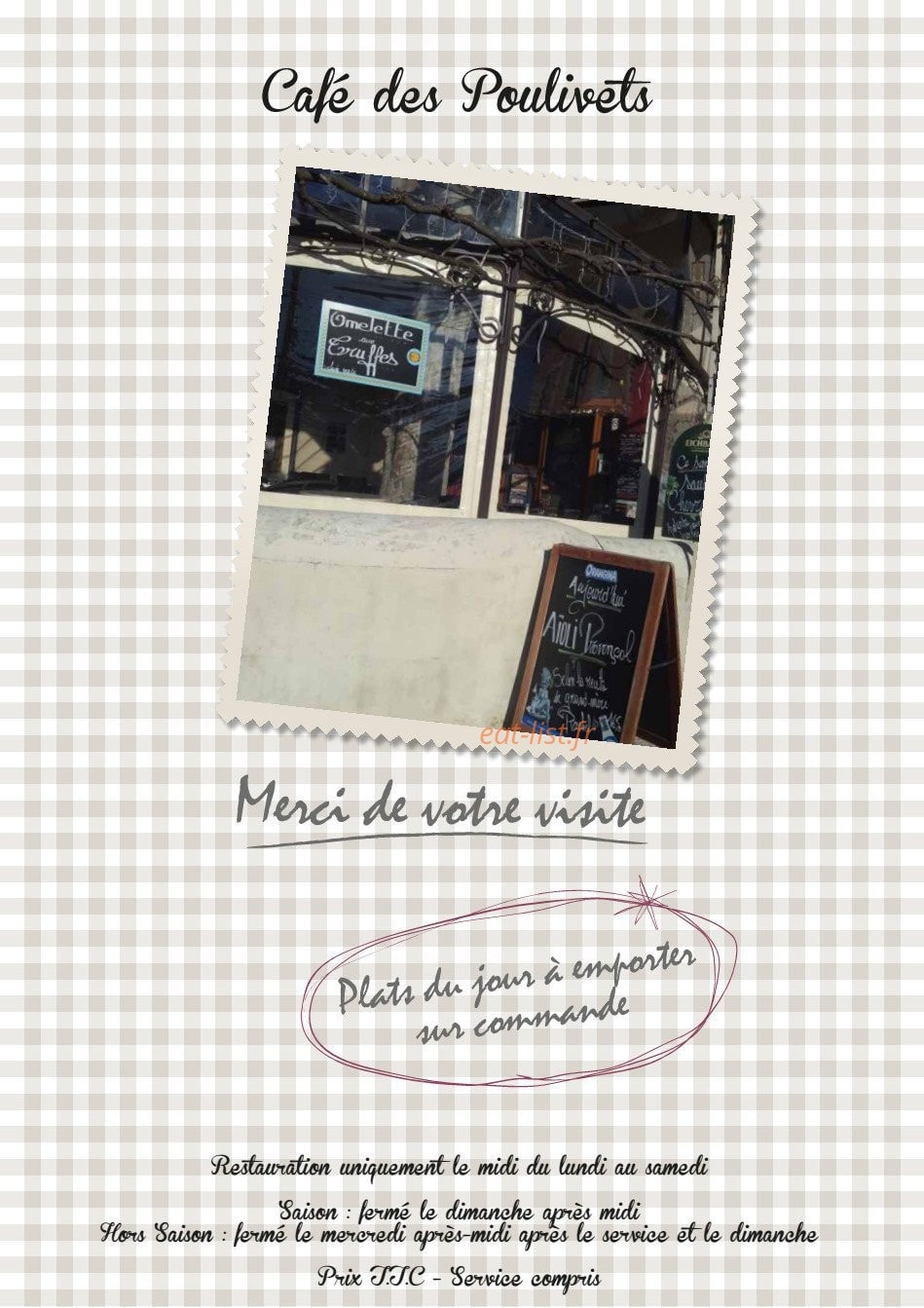 Café des Poulivets — carte page 10