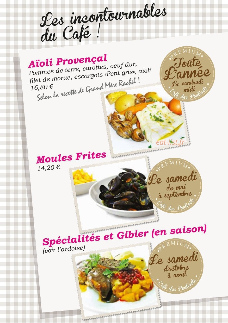 Café des Poulivets — carte page 2