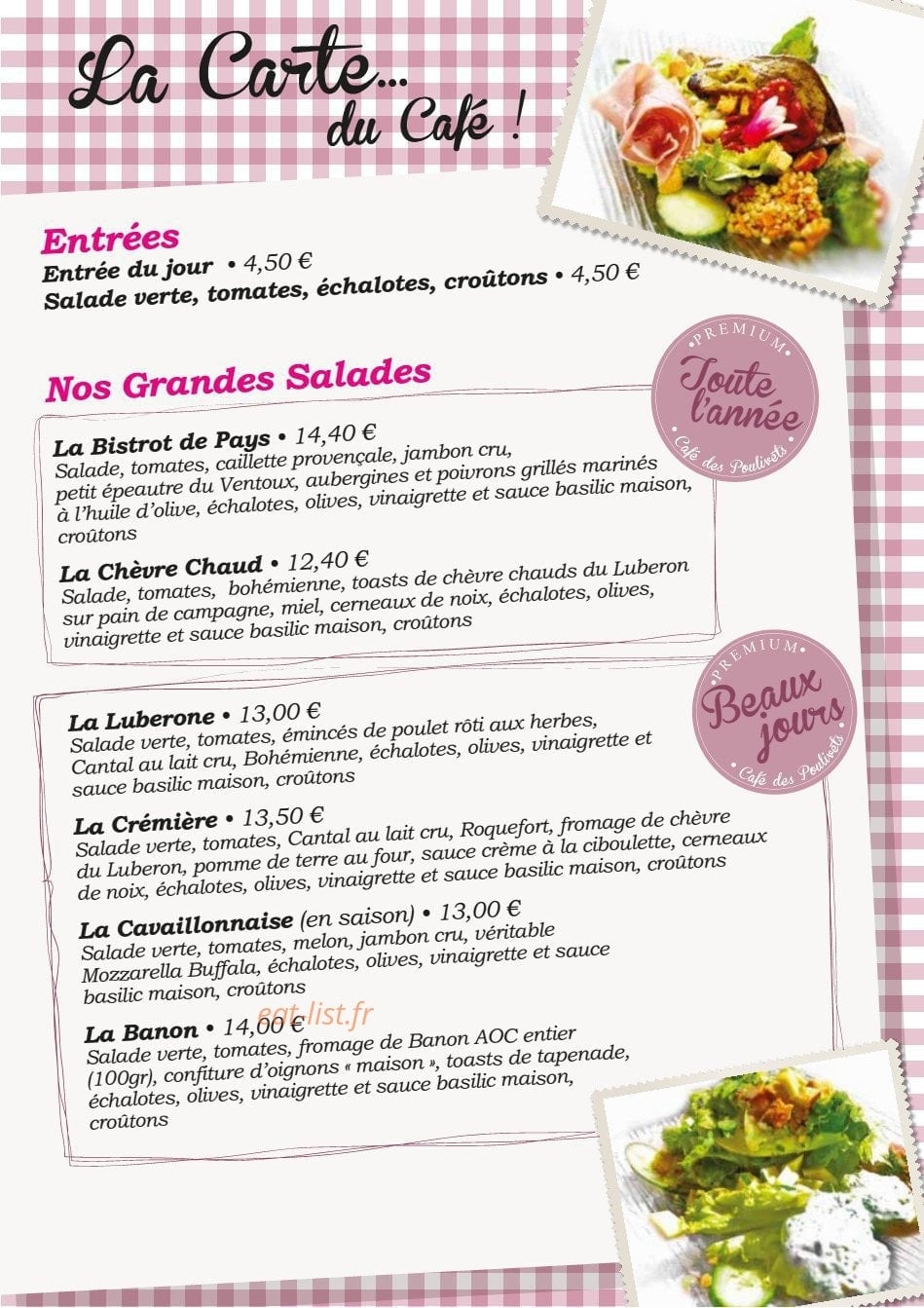 Café des Poulivets — carte page 4