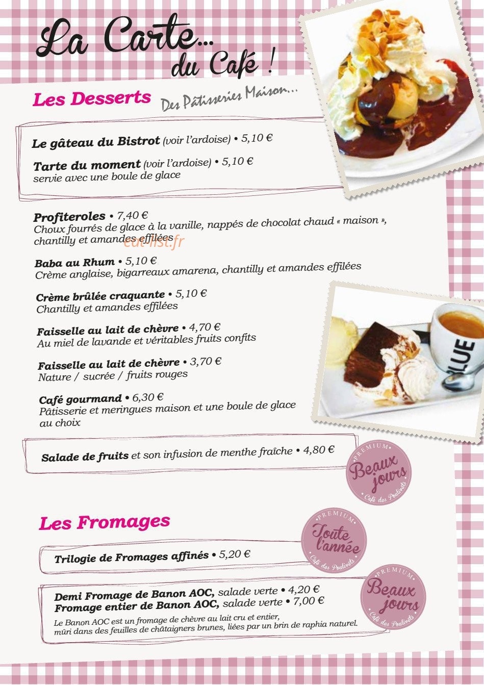 Café des Poulivets — carte page 6