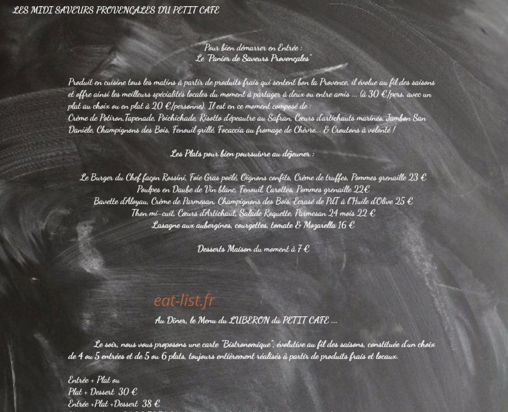 Le petit café — carte page 1