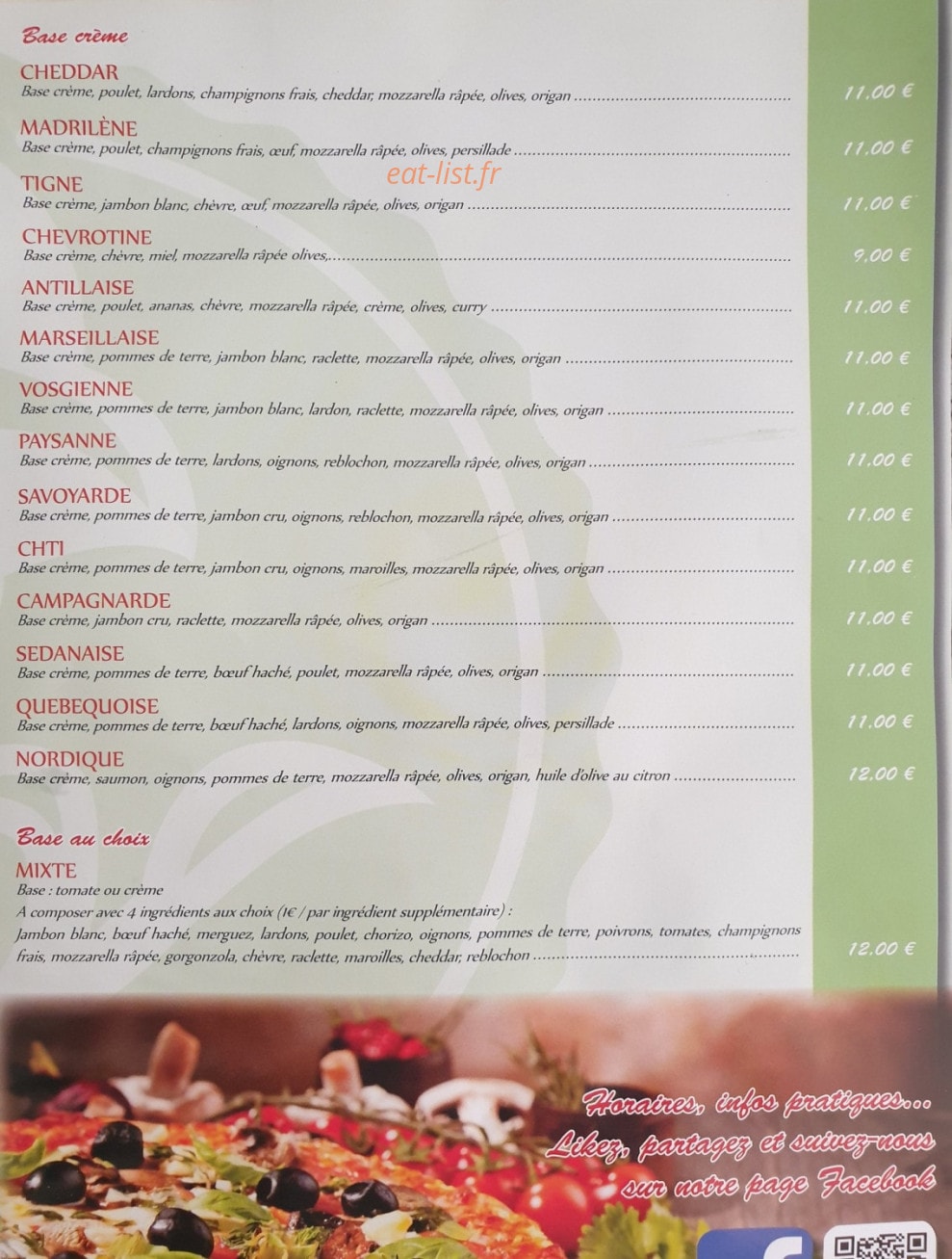Bella Pizza — carte page 3