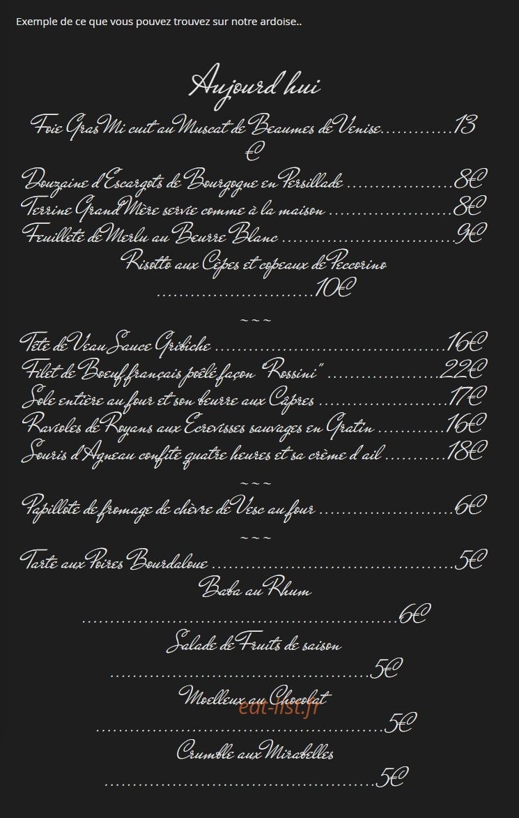 Café de la paix — carte page 1