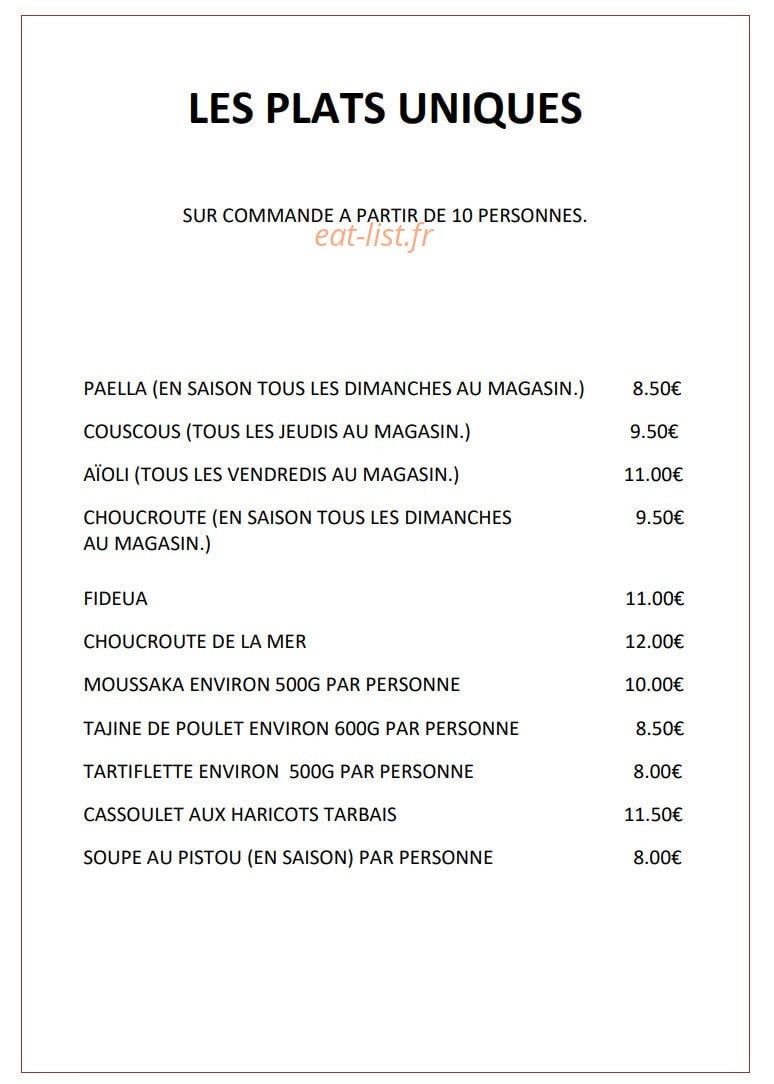 La Maison Gourmande — carte page 4