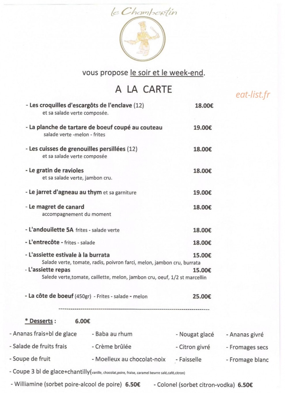 Le chambertin — carte page 2