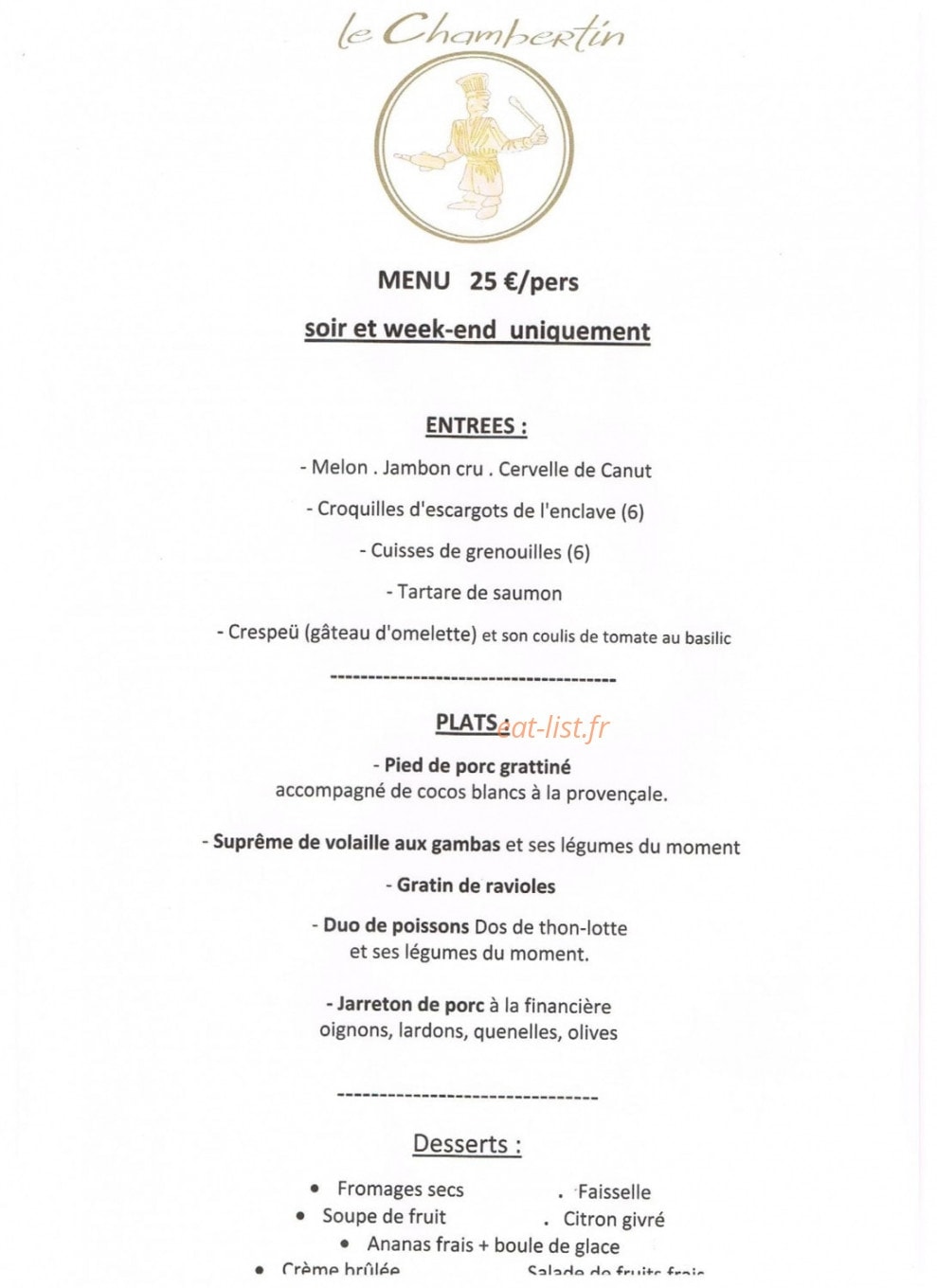 Le chambertin — carte page 1