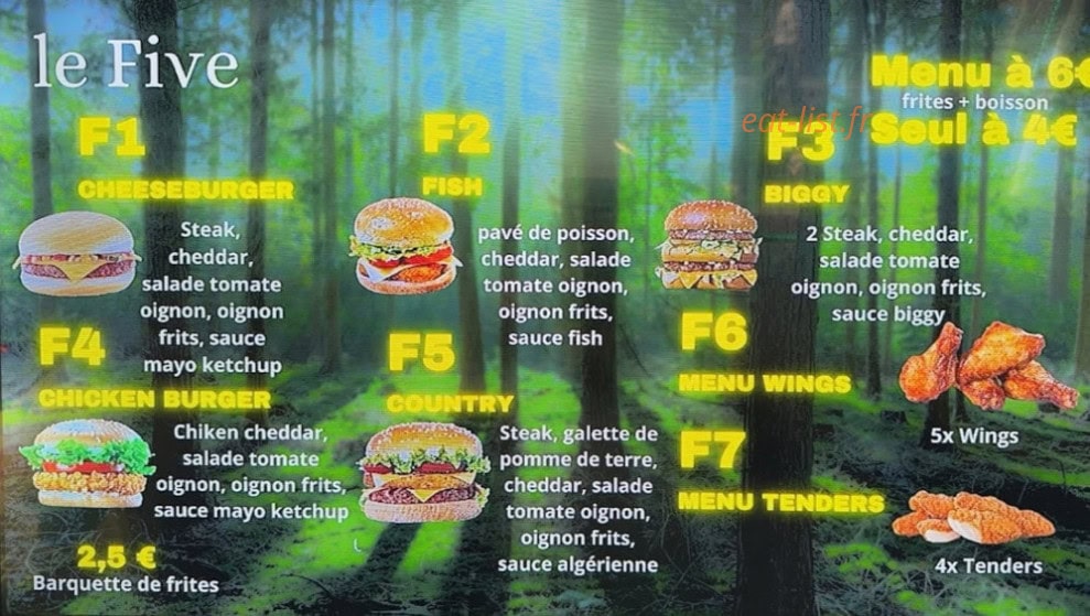 Le Five — carte page 2