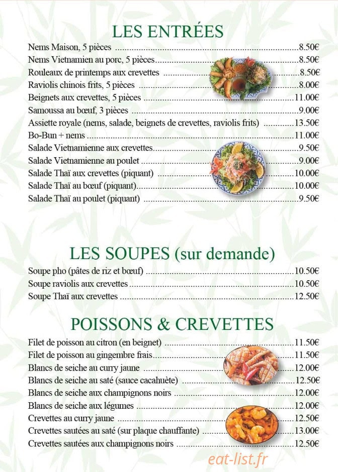 Carte et menu de Ô Vietnam à Valreas — Carte 1