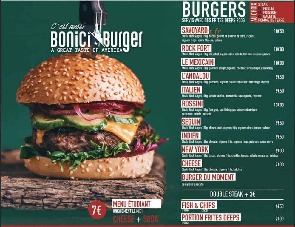 Pizza Bonici — carte page 1