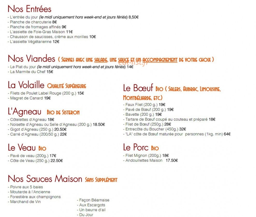La Maison Gustave — carte page 1