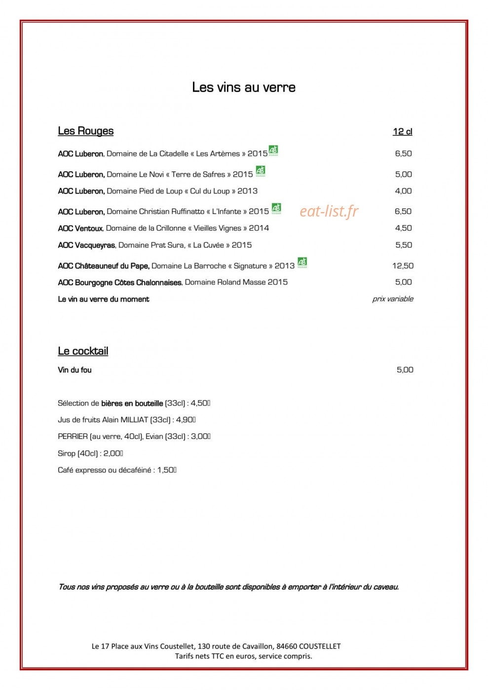 Le 17 Coustellet — carte page 2