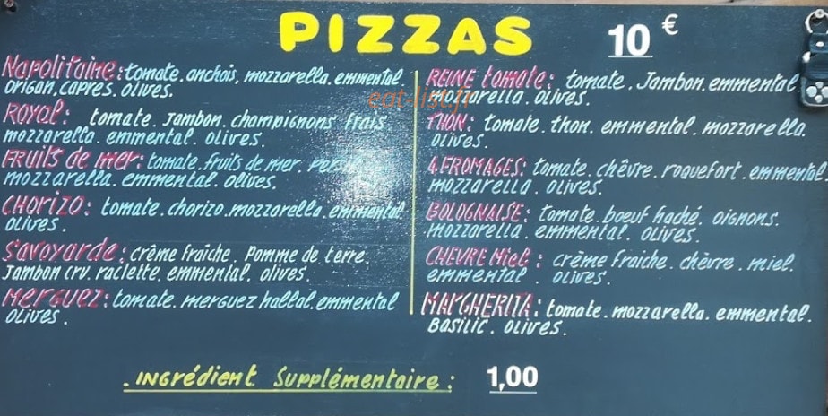 A la bonne franquette — carte page 1