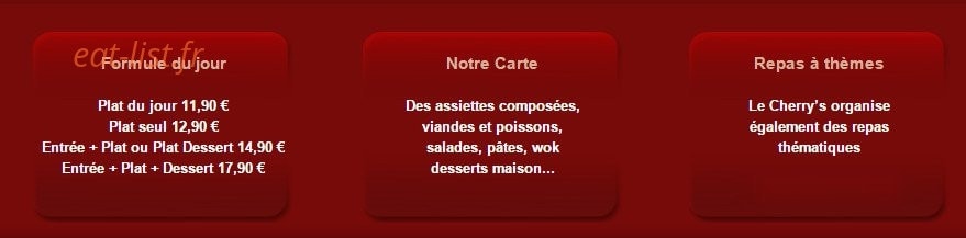 Cherry's — carte page 1
