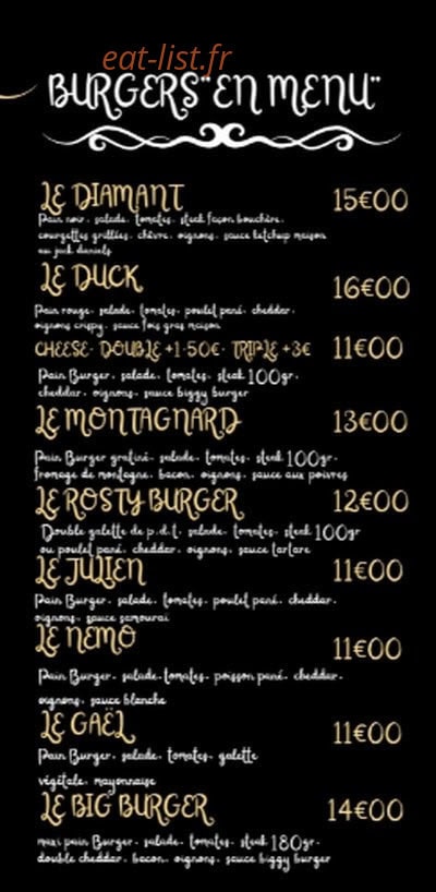 Diamant burgers — carte page 3