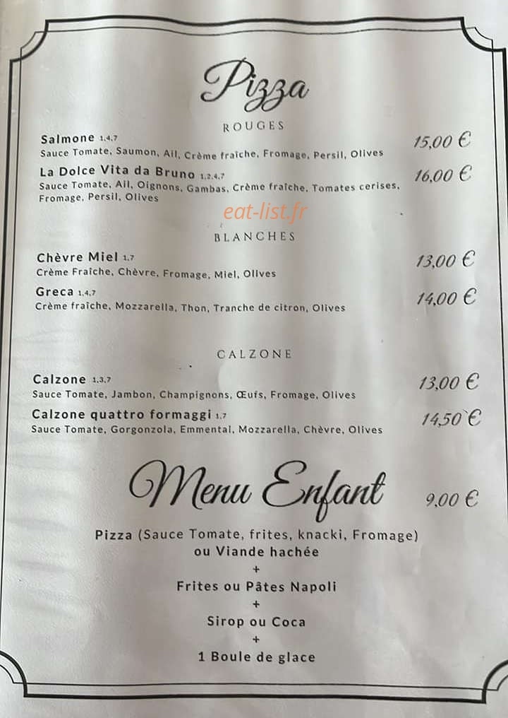 La Dolce Vita Da Bruno — carte page 1