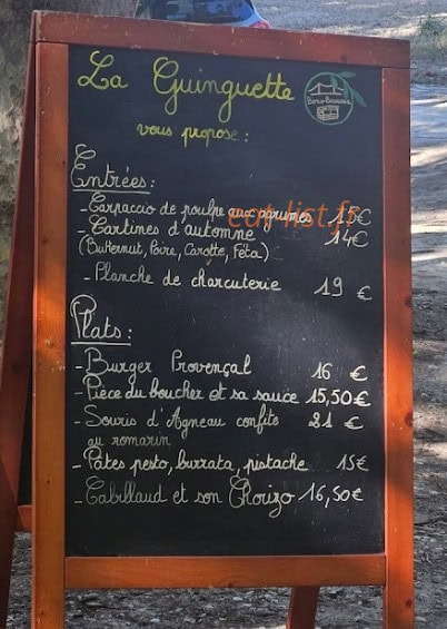 La Guinguette Bonobrousse — carte page 1