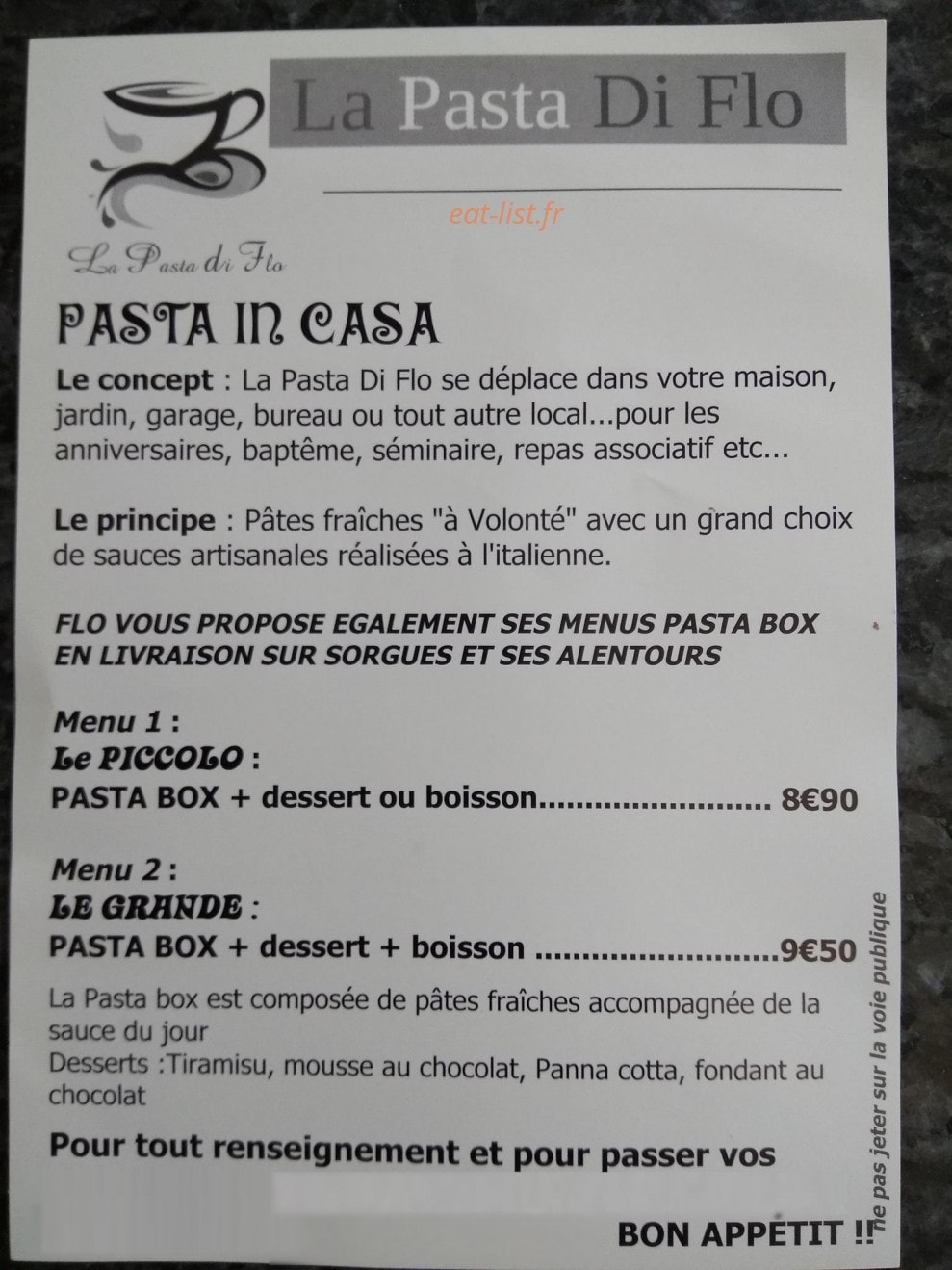 La Pasta Di Flo — carte page 1