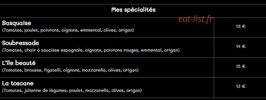 Les saveurs à l’italienne — carte page 3