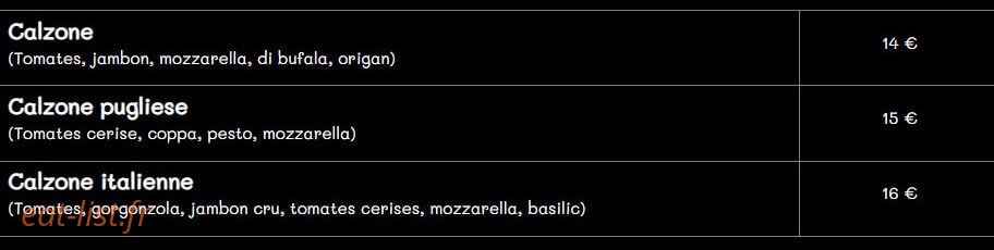 Les saveurs à l’italienne — carte page 2