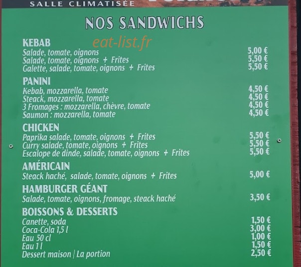 MJ Pizza — carte page 1