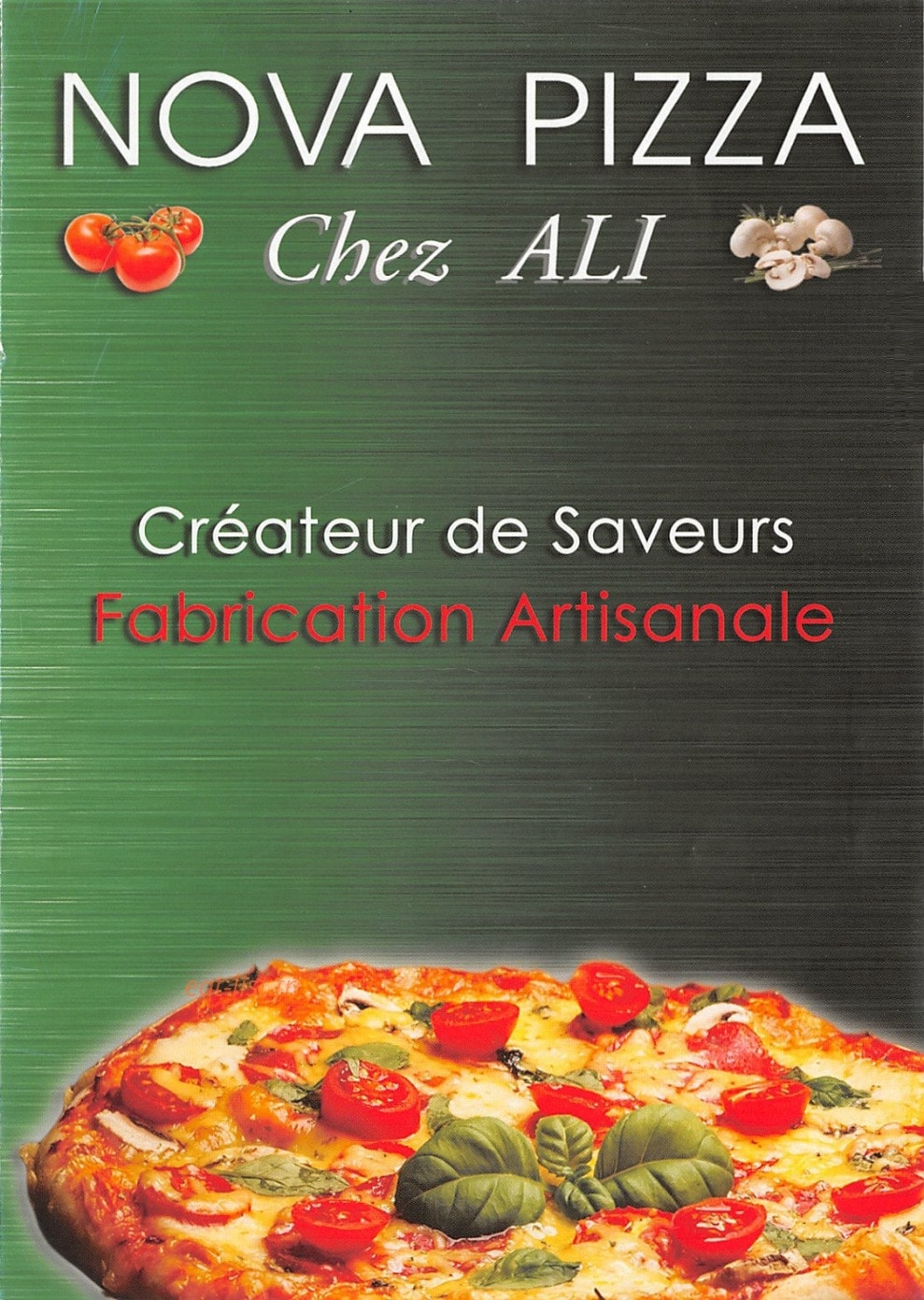 Nova pizza — carte page 1